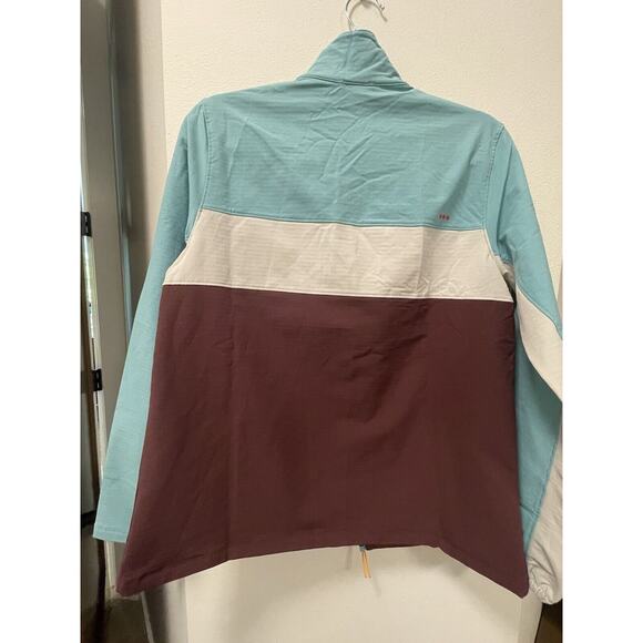 Saucony Jacket Women’s‎ Medium Colorblock Teal Gray White Lightweight - Picture 2 of 9